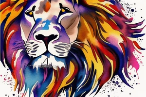 bull fights lion tattoo idea