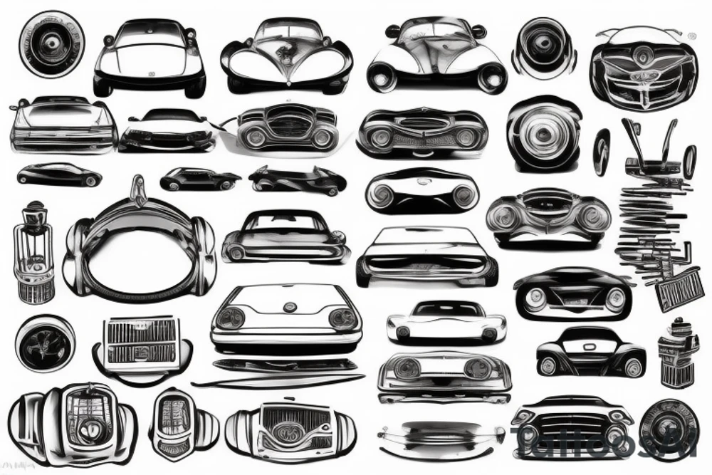 Automotive parts tattoo idea