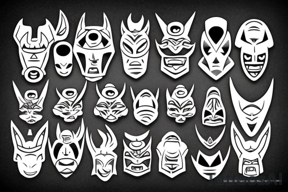 African oni mask tattoo idea