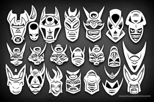 African oni mask tattoo idea