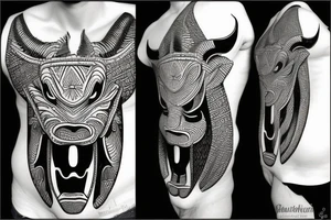 African oni mask tattoo idea