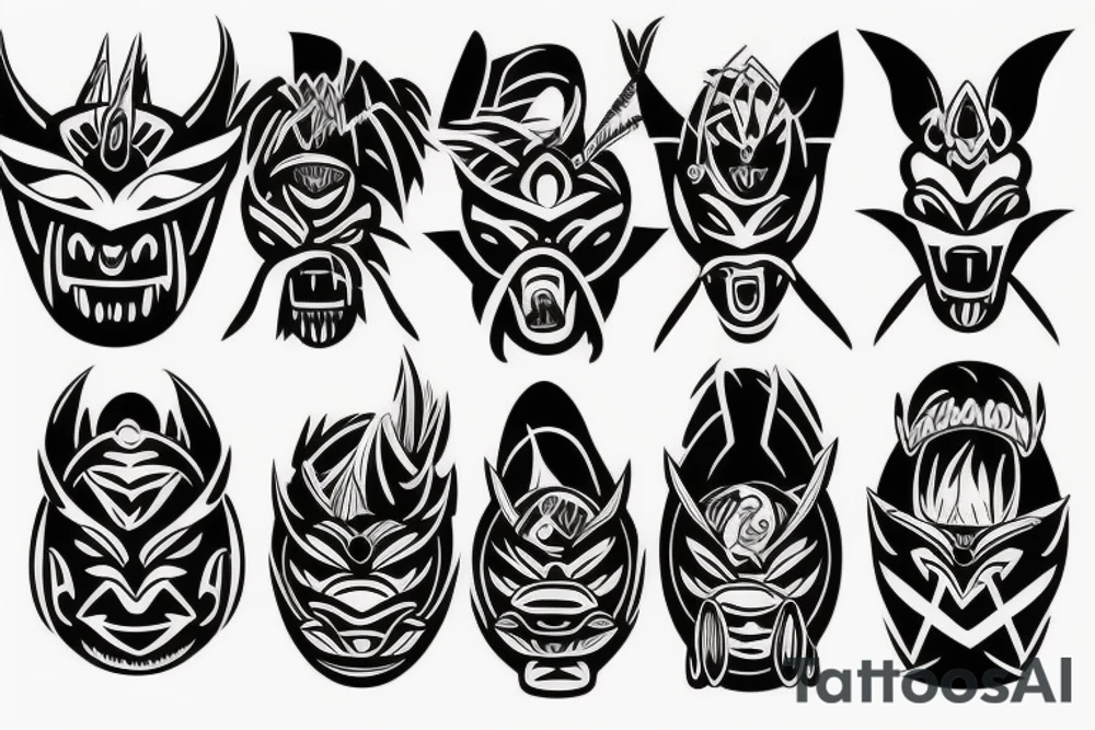African oni mask tattoo idea