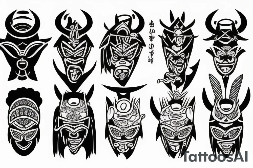 African oni mask tattoo idea