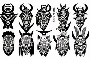 African oni mask tattoo idea