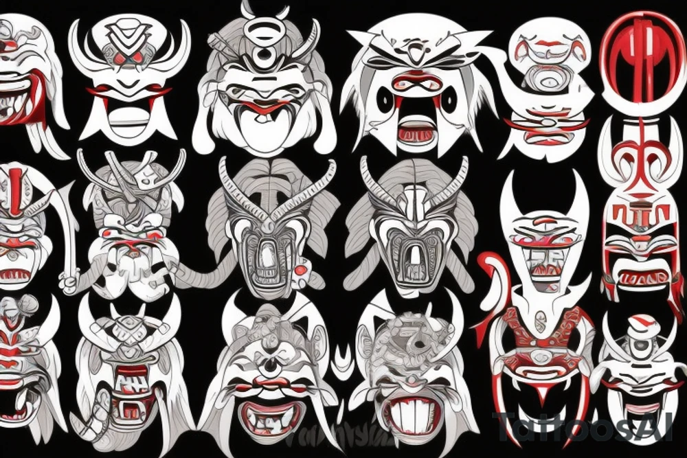 African oni mask tattoo idea