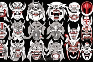 African oni mask tattoo idea