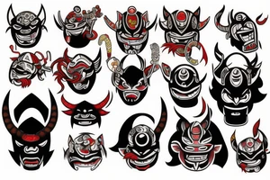 African oni mask tattoo idea
