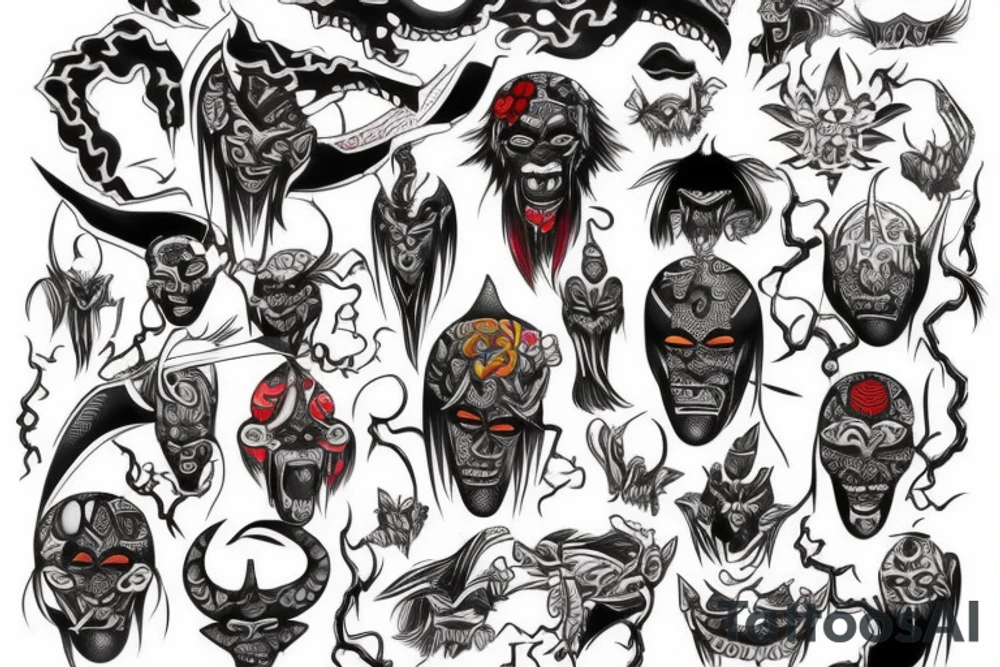 African demon tattoo idea