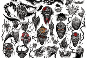 African demon tattoo idea