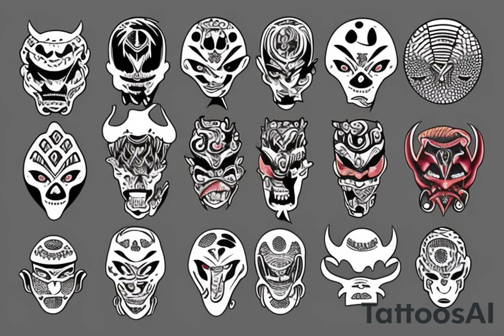 African demon tattoo idea
