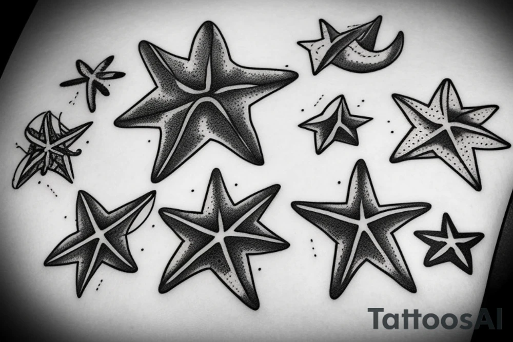 stars and sea arm tattoo tattoo idea