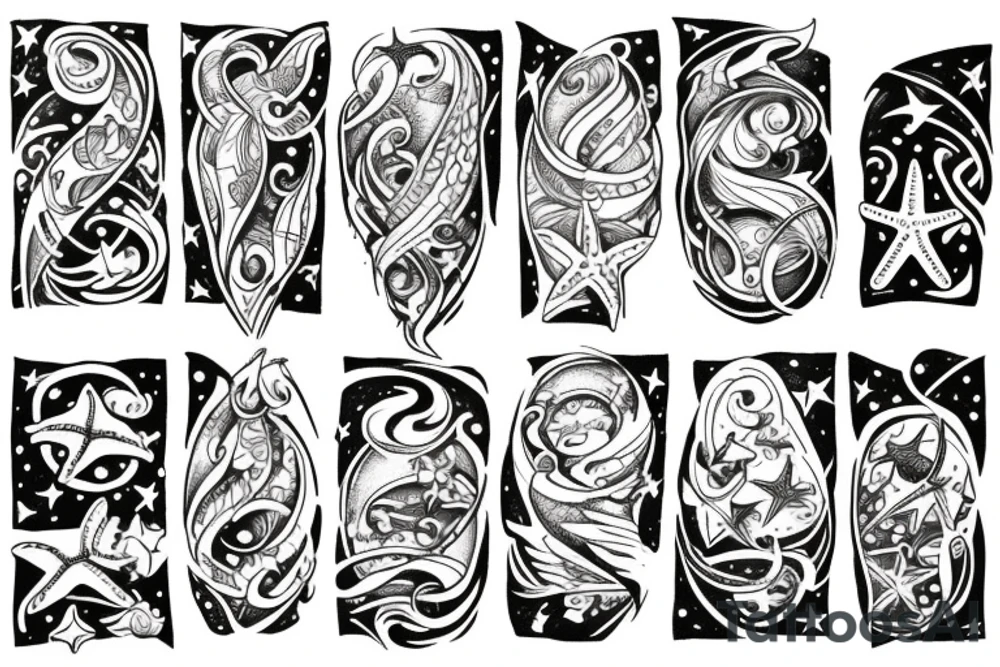 stars and sea arm tattoo tattoo idea