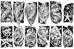 stars and sea arm tattoo tattoo idea