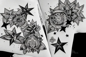 stars and waterfall arm tattoo tattoo idea