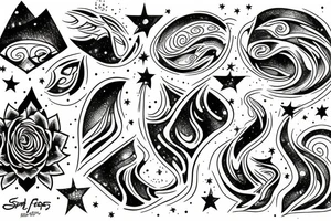 waterfall from stars tattoo idea