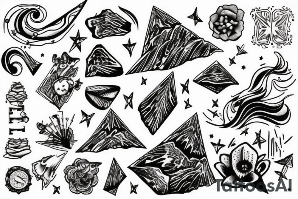 waterfall from stars tattoo idea