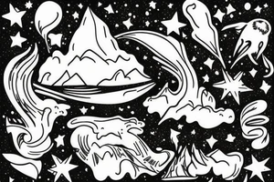 waterfall from stars tattoo idea