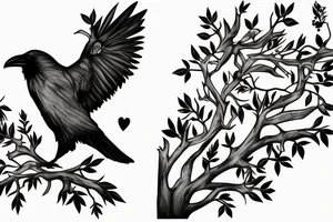 a couple of ravens in a tree tattoo idea