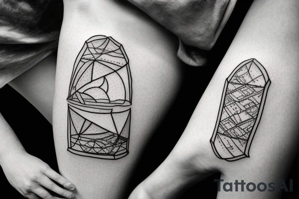 A bridge arching over an apple on the way to school tattoo idea A bridge arching over an apple on the way to school tattoo idea