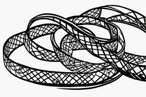 A bridge arching over an apple on the way to school tattoo idea