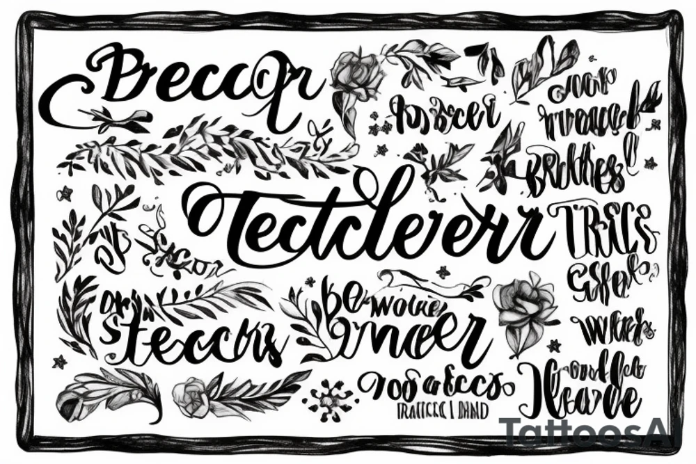 Spell the word teacher using bridges for the letters tattoo idea Spell the word teacher using bridges for the letters tattoo idea