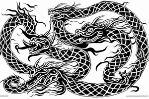 Two headed world serpent dragon with empty space in the middle for a symbol to go tattoo idea