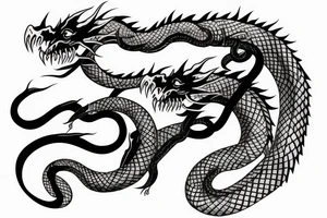 Two headed world serpent dragon tattoo idea