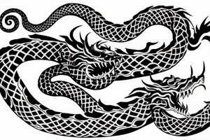 Two headed world serpent dragon tattoo idea