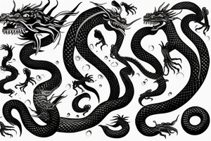 Two headed woman world serpent dragon tattoo idea