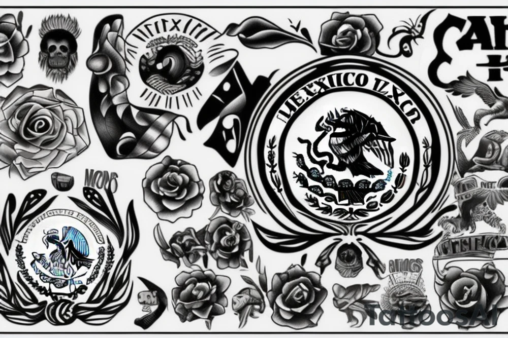 Mexico and USA tattoo idea