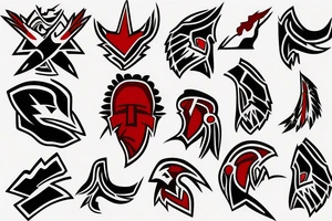 Islanders Logo in Native American with colors Red, White, Gray tattoo idea