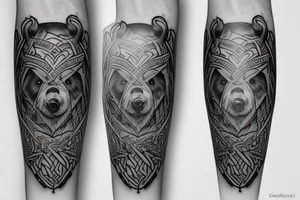 Viking wearing a bear skin tattoo idea