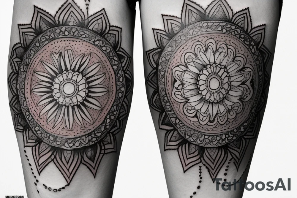 mandala tattoo on legs tattoo idea