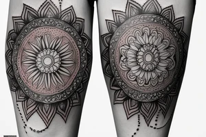 mandala tattoo on legs tattoo idea