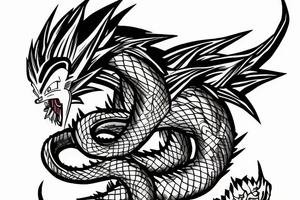 dragon ball dragon 
head facing tail tattoo idea