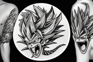 dragon ball dragon 
head facing tail tattoo idea