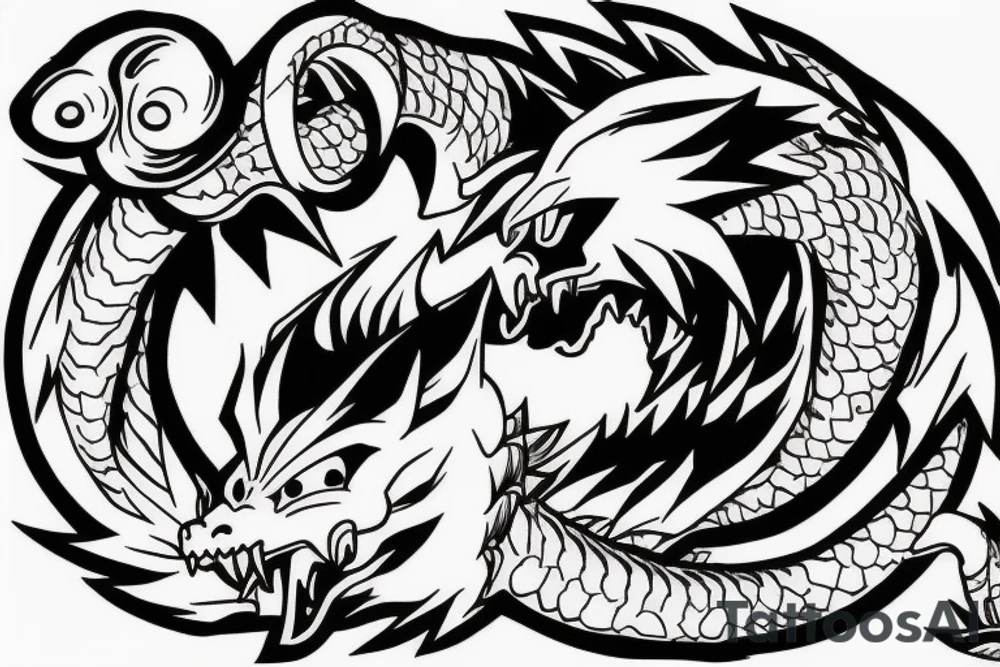dragon ball dragon
head facing tail tattoo idea dragon ball dragon
head facing tail tattoo idea