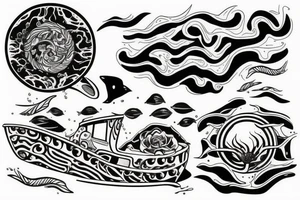 Ship splitting ocean tattoo idea