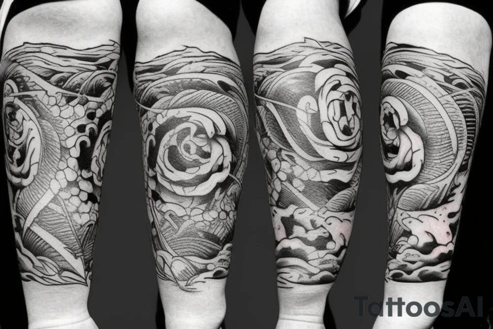 Ship splitting ocean tattoo idea