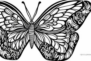 butterfly with detail in wings tattoo idea