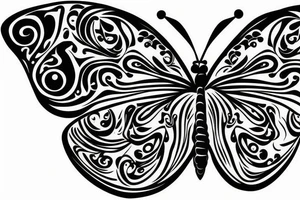 butterfly with detail in wings tattoo idea