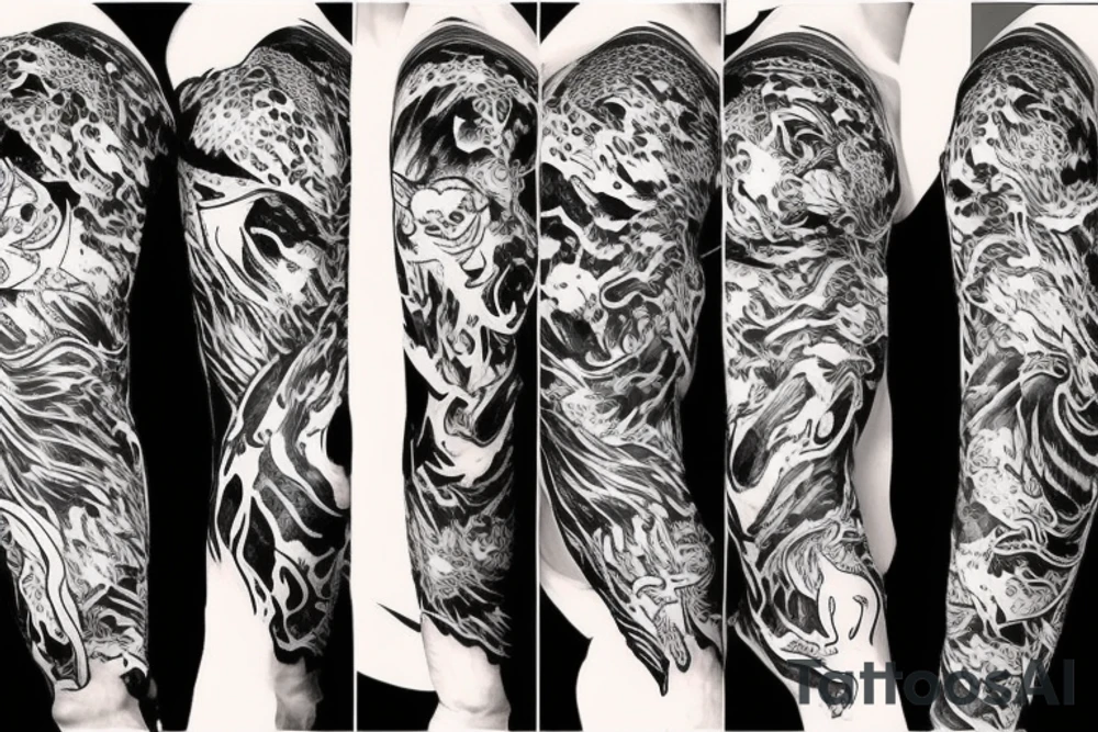 aggressive tiger, sleeve/chest piece tattoo idea