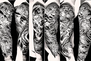 aggressive tiger, sleeve/chest piece tattoo idea
