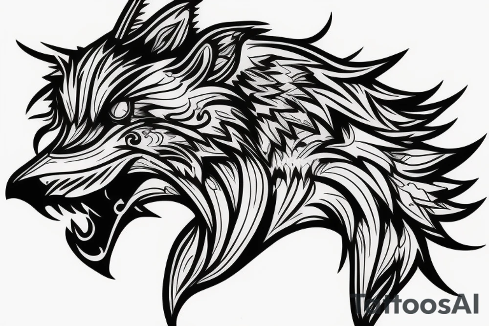 wolf and hawk tattoo idea