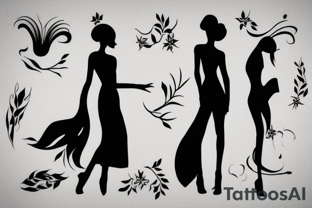 script transforming into women's silhouette tattoo idea script transforming into women's silhouette tattoo idea