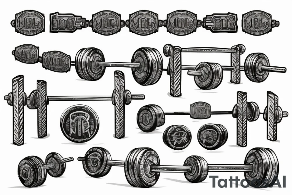 Mjolnir barbell gym tattoo idea