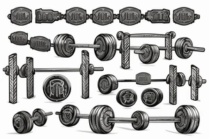 Mjolnir barbell gym tattoo idea