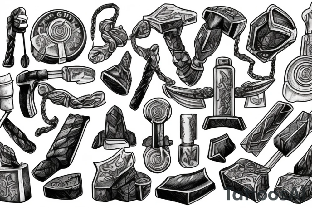 Mjolnir hammer gym tattoo idea