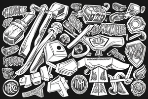 Mjolnir hammer gym tattoo idea