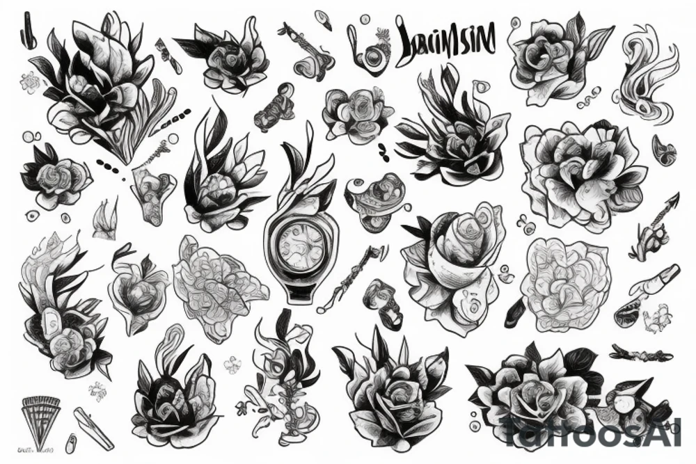 Водолаз в ластах плывет tattoo idea